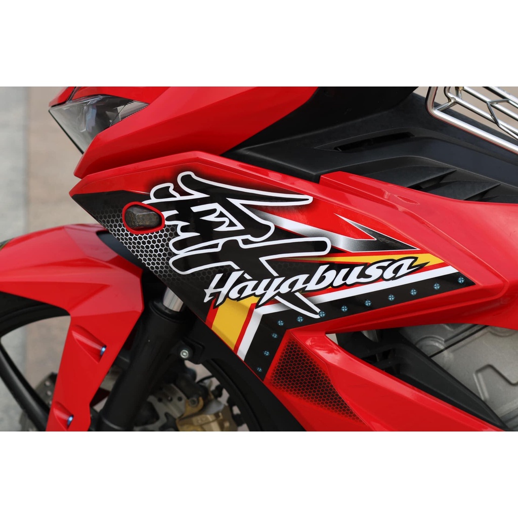Bi Decal [Siêu Sale] TEM RỜI mẫu chữ tàu Hayabusa cho Winner X đỏ - tem 3 lớp cao cấp