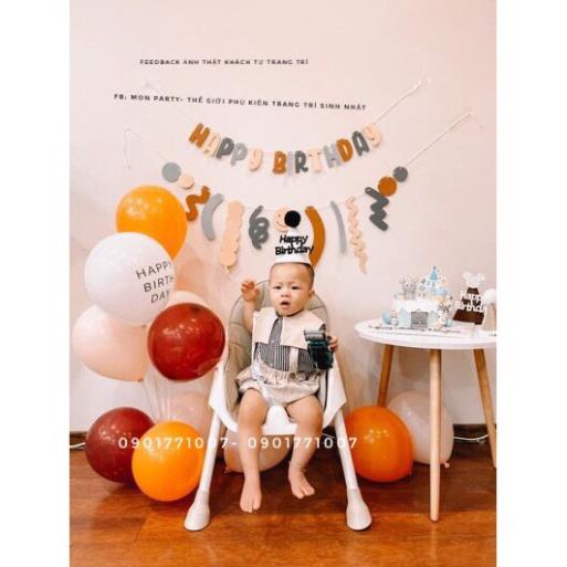 Set trang trí sinh nhật bé trai bé gái, bóng bay sinh nhật hàn quốc, trang trí thôi nôi tone màu pastel mẫu mới