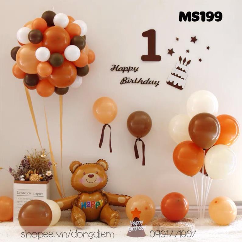Set trang trí sinh nhật bé trai bé gái, bóng bay sinh nhật hàn quốc, trang trí thôi nôi tone màu pastel mẫu mới