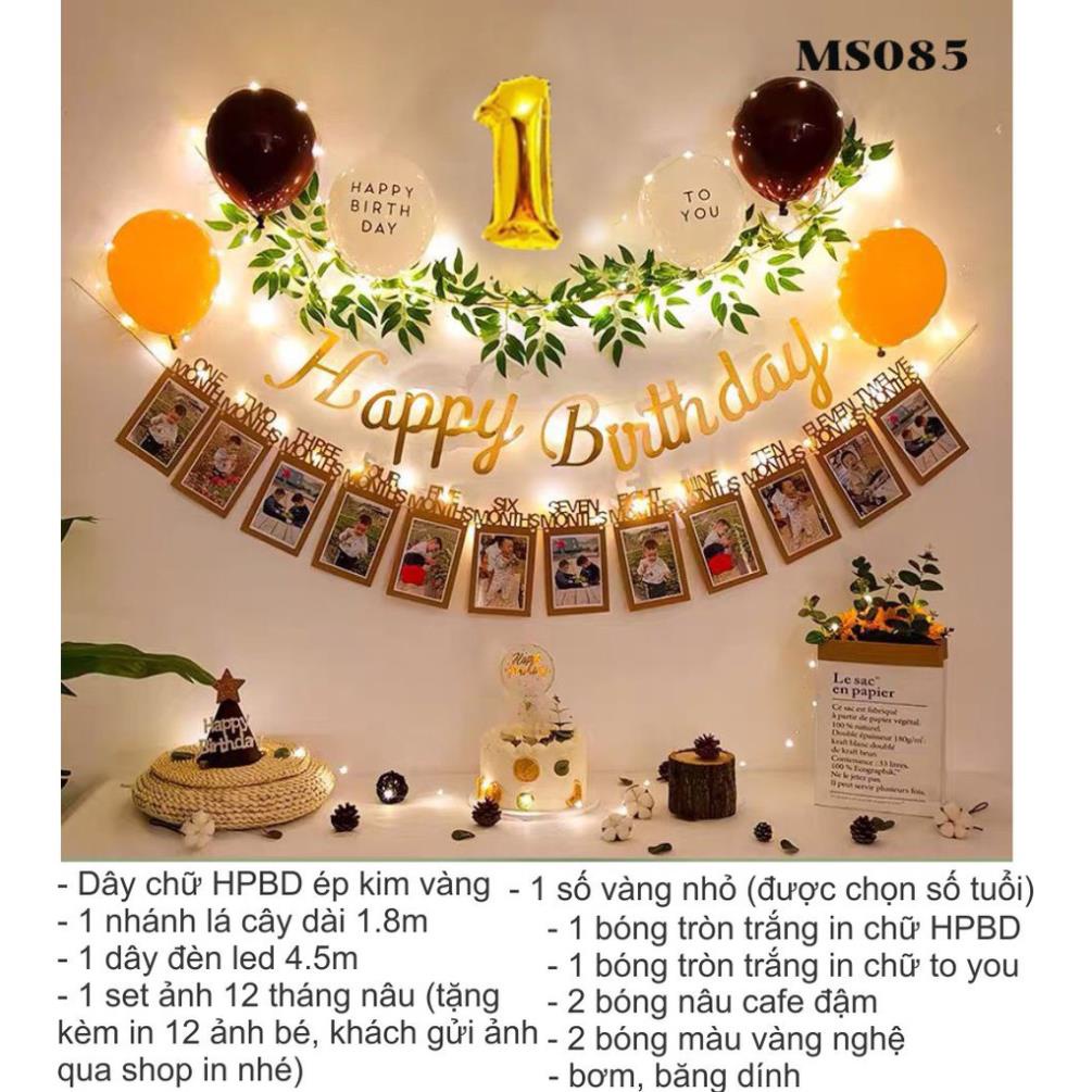 Set trang trí sinh nhật bé trai bé gái, bóng bay sinh nhật hàn quốc, trang trí thôi nôi tone màu pastel mẫu mới