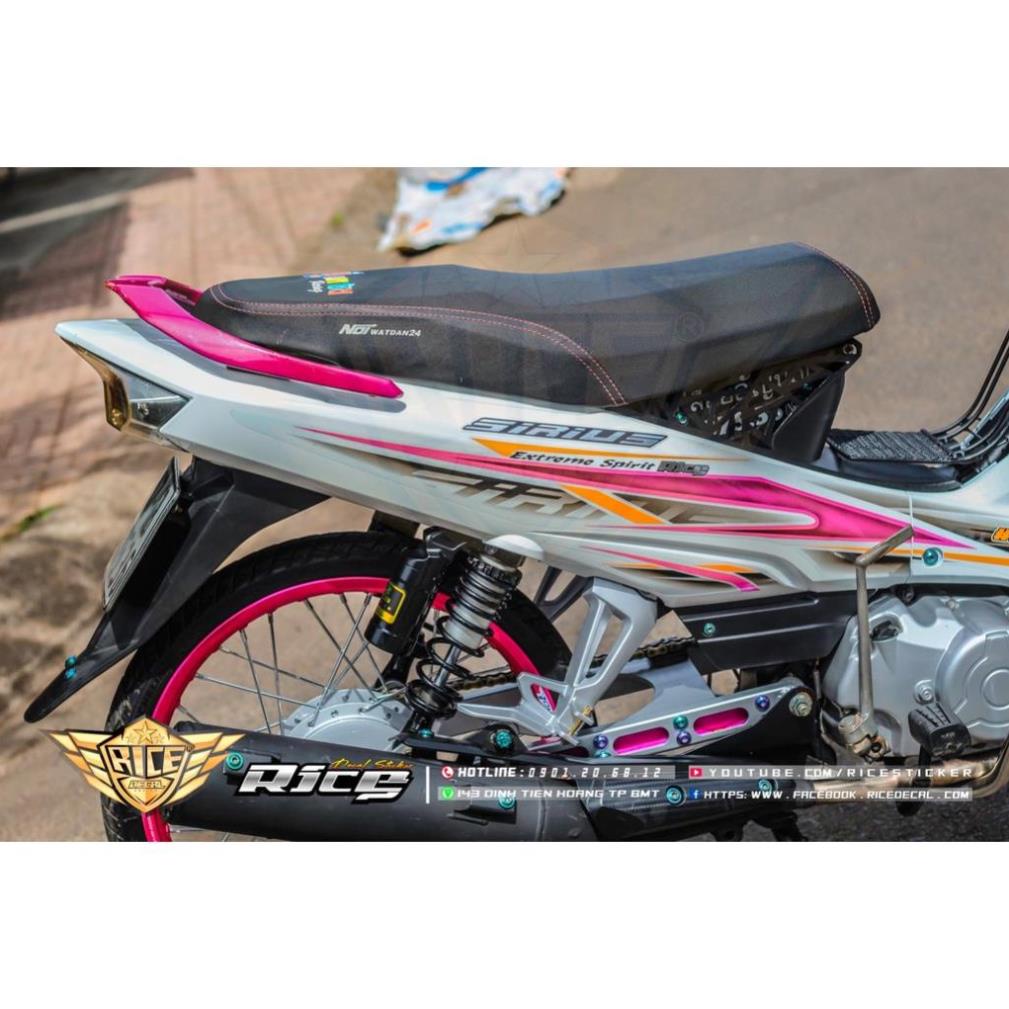 Bi Decal Tem Rời Dán Xe Sirius Mẫu Móc Nhọn Trắng Hồng