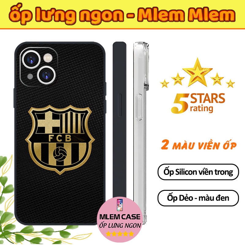 🔥 Ốp Lưng Basic Logo Barcelona Màu Vàng Nền Đen Cổ Điển iphone 6s 6 7 8 Plus X Xr Xs Max 11 12 13 14 Pro Max FOOTBALL054