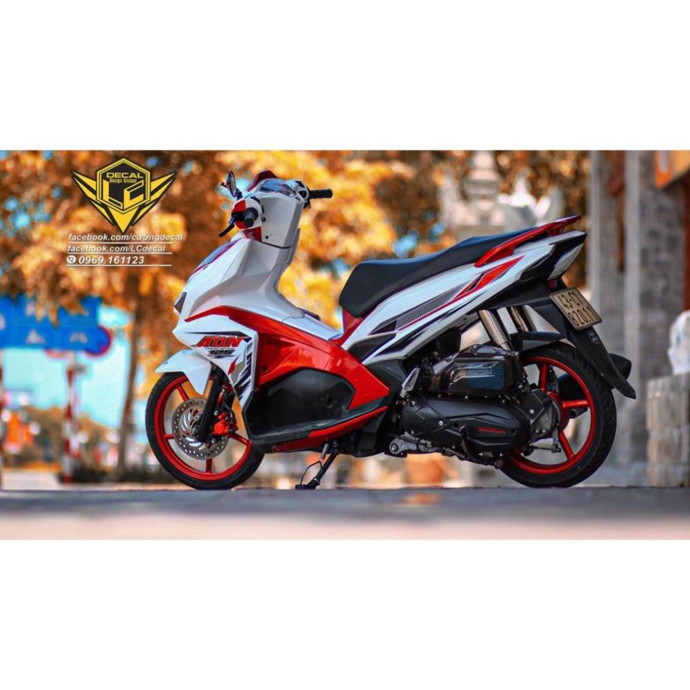 Bi Decal TEM RỜI mẫu ADN đỏ đen cho AirBlade 125 trắng - mẫu mới siêu ngầu