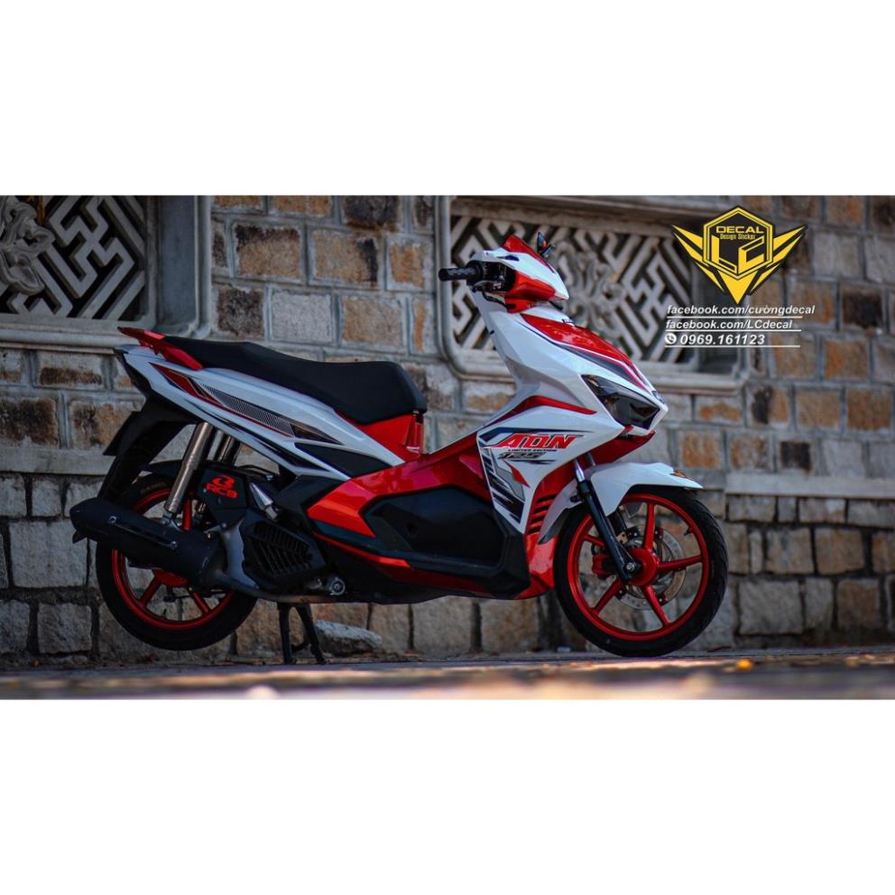 Bi Decal TEM RỜI mẫu ADN đỏ đen cho AirBlade 125 trắng - mẫu mới siêu ngầu