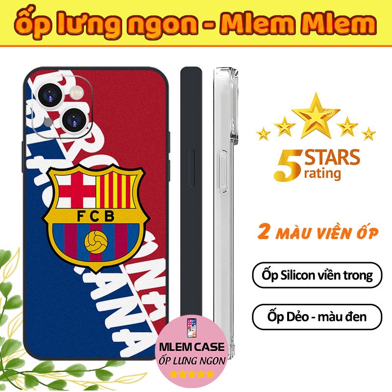 🔥 Ốp Dẻo Cạnh Vuông Huy Hiệu BARCELONA Design Thiết Kế iphone 6s 6 7 8 Plus X Xr Xs Max 11 12 13 14 Pro Max FOOTBALL059