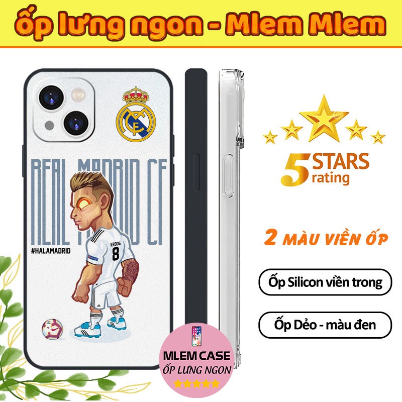 🔥 Ốp Lưng TONI KROOS Real Madrid Nền Màu Trắng Logo Đẹp iphone 6s 6 7 8 Plus X Xr Xs Max 11 12 13 14 Pro Max FOOTBALL103