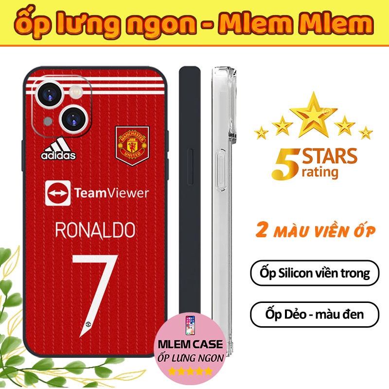 🔥 Ốp Silicon Chống Sốc Ronaldo Số 7 Huyền Thoại ManUtd iphone 6s 6 7 8 Plus X Xr Xs Max 11 12 13 14 Pro Max FOOTBALL072