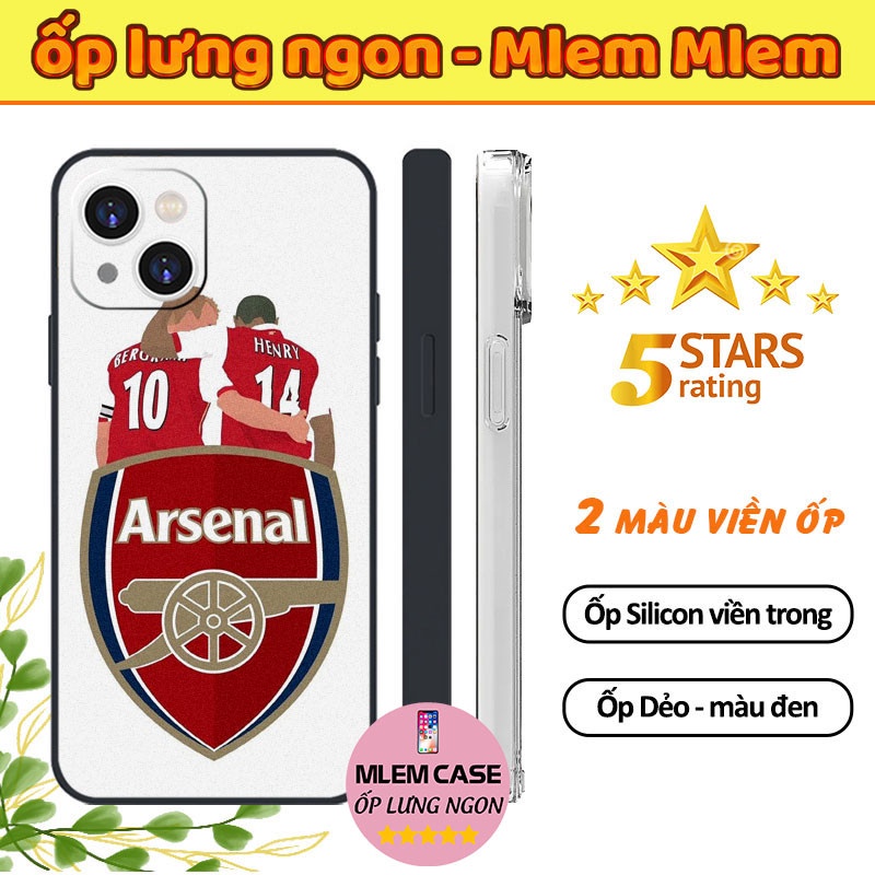 🔥 Ốp Lưng Logo ARSENAL Hình Huyền Thoại Henry Bergkamp iphone 6s 6 7 8 Plus X Xr Xs Max 11 12 13 14 Pro Max FOOTBALL047