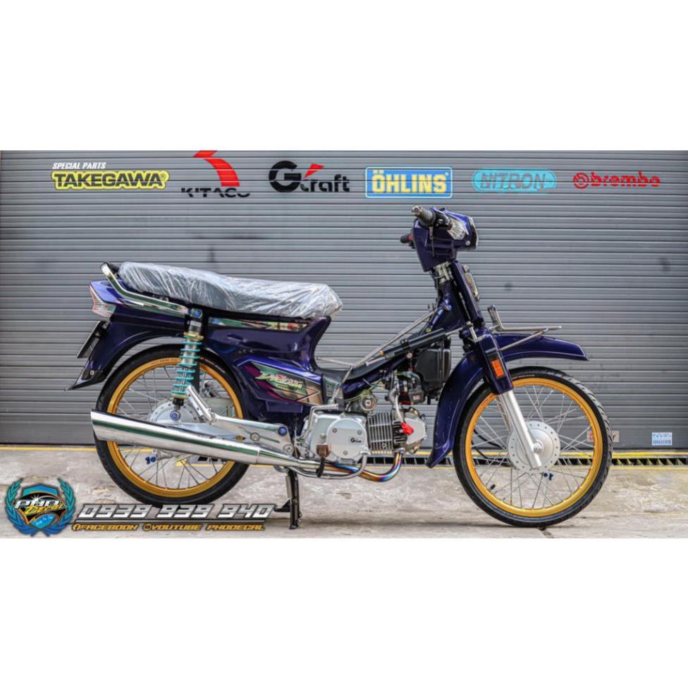 Bi Decal Tem Rời Dán Xe Dream Mẫu Zin Cánh Chim Xanh Tím