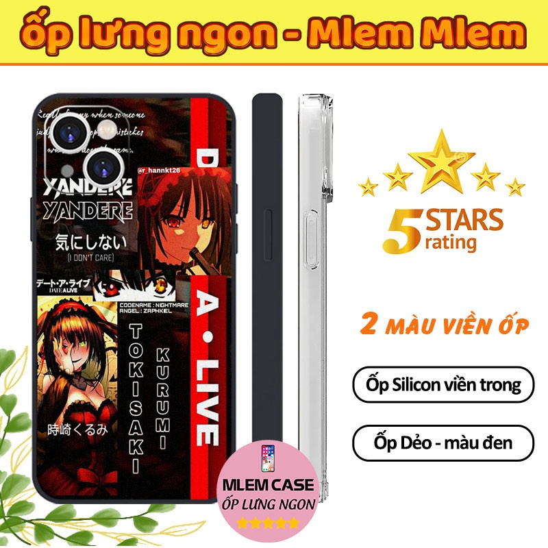🔥 Ốp Dẻo Cạnh Vuông Tokisaki Kurumi Date A Live iphone 6s 6 7 8 Plus X Xr Xs Max 11 12 13 14 Pro Max ANIME033