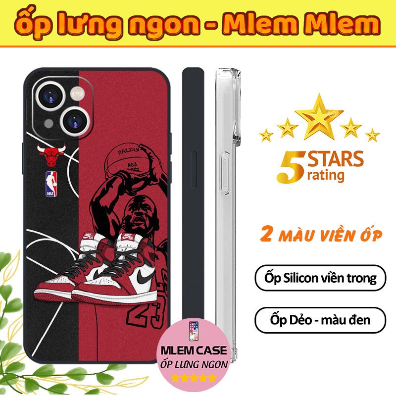 🔥 Ốp Lưng Bóng Rổ Michael Jordan Đẹp Màu Đỏ Đen Hot Trend iphone 6s 6 7 8 Plus X Xr Xs Max 11 12 13 14 Pro Max TREND002