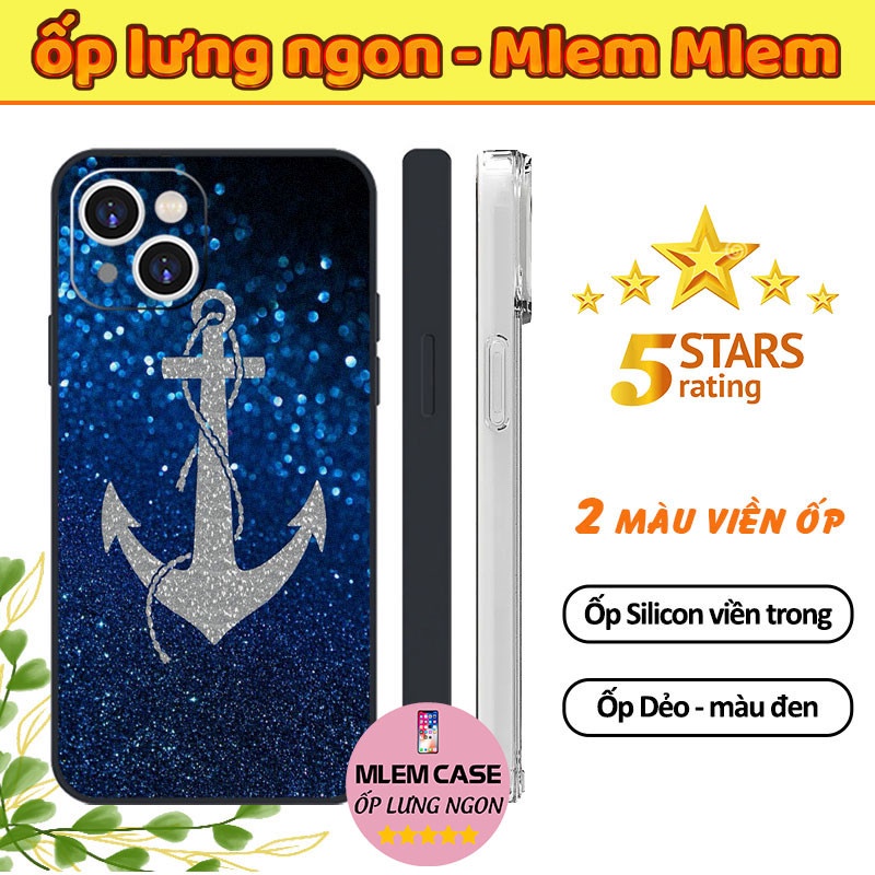 🔥 Ốp Lưng In Hình Mỏ Neo Màu Xanh Kim Tuyến Óng Ánh Đẹp iphone 6s 6 7 8 Plus X Xr Xs Max 11 12 13 14 Pro Max HIENDAI001