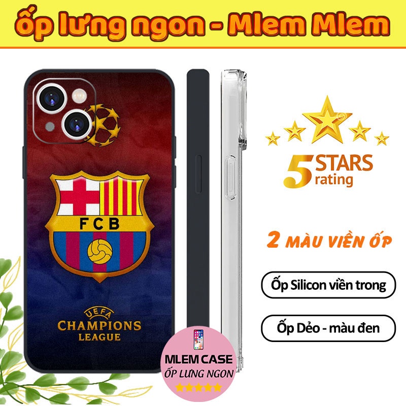 🔥 Ốp Dẻo Cạnh Vuông Logo Barcelona Champion League 2023 iphone 6s 6 7 8 Plus X Xr Xs Max 11 12 13 14 Pro Max FOOTBALL049