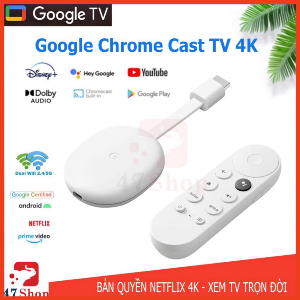 Google Chromecast with Google TV 4K HDR - ra lệnh Tiếng Việt - ngày hội siêu sale
