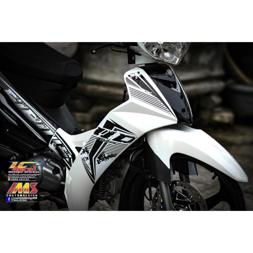 Bi Decal TEM RỜI mẫu Sirius 110 trắng đen siêu ngầu - không phai màu