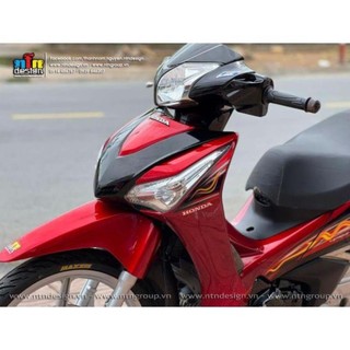  TEM RỜI mãu lửa vàng đen cho Wave S 125 đỏ đen - tem  2023