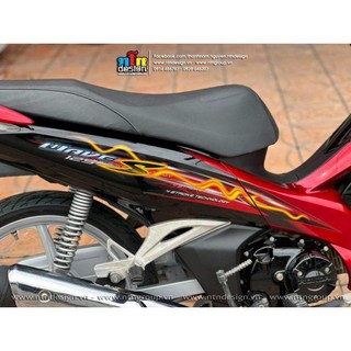  TEM RỜI mãu lửa vàng đen cho Wave S 125 đỏ đen - tem  2023