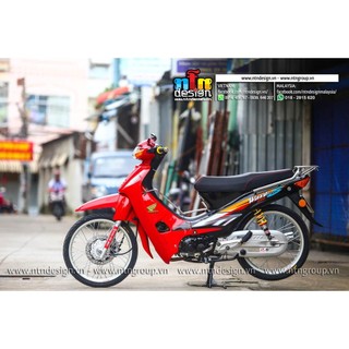  Tem Rời Dán Xe Wave  Nhỏ Mẫu 110 Đỏ Đen