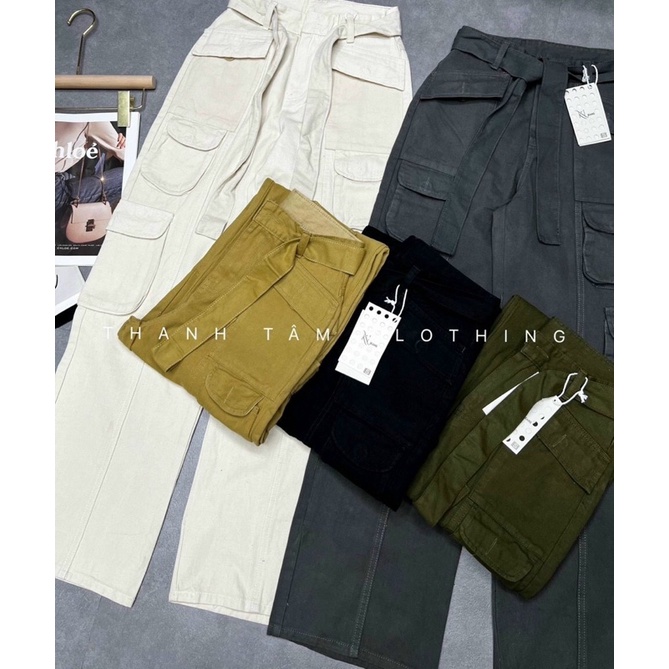 QUẦN DÀI TÚI HỘP KAKI JEANS SIÊU DÀY MỀM 8 Túi Đai Lưng Rời [ảnh thật]