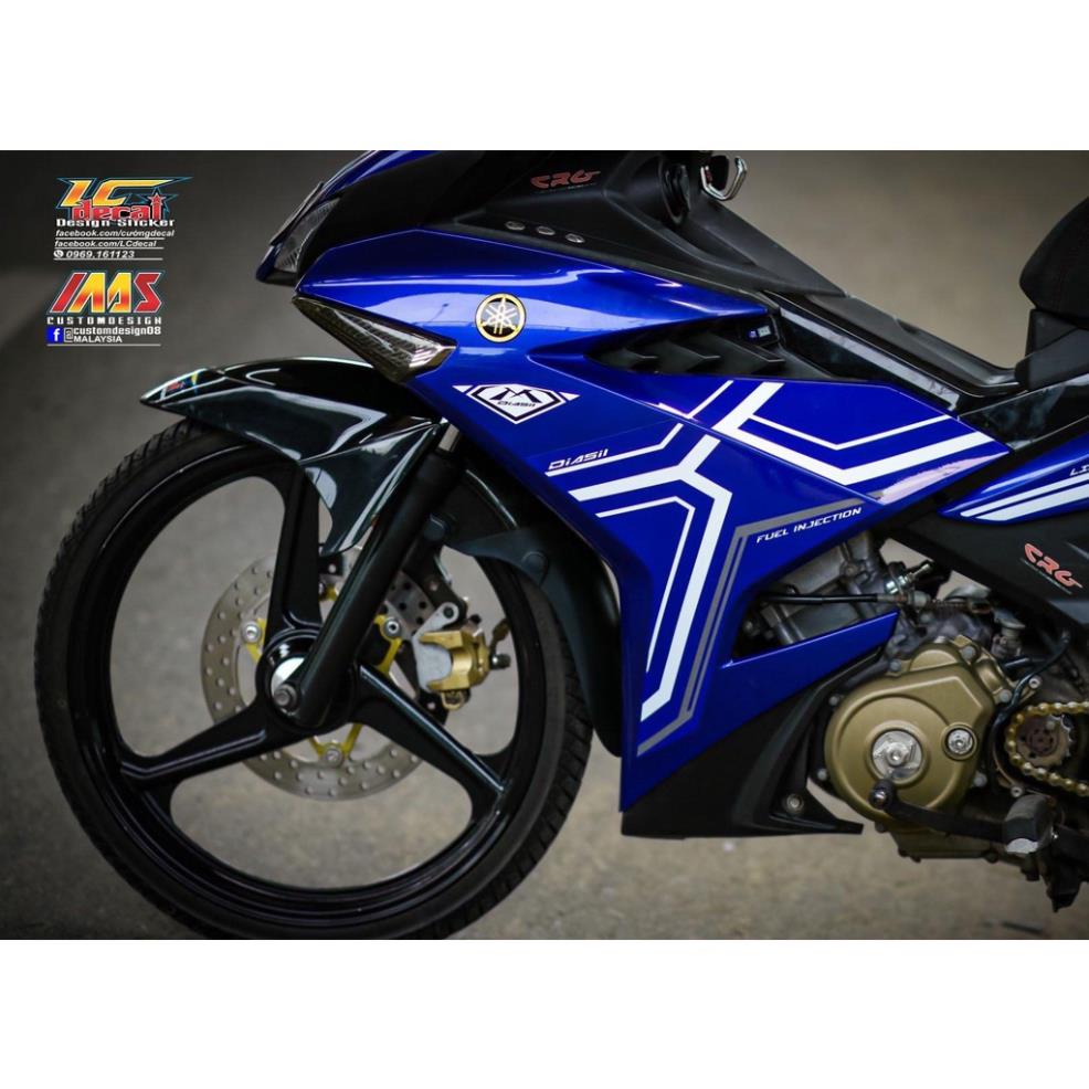 Bi Decal TEM RỜI mẫu mới trắng xanh Gp Exciter 150 - tem