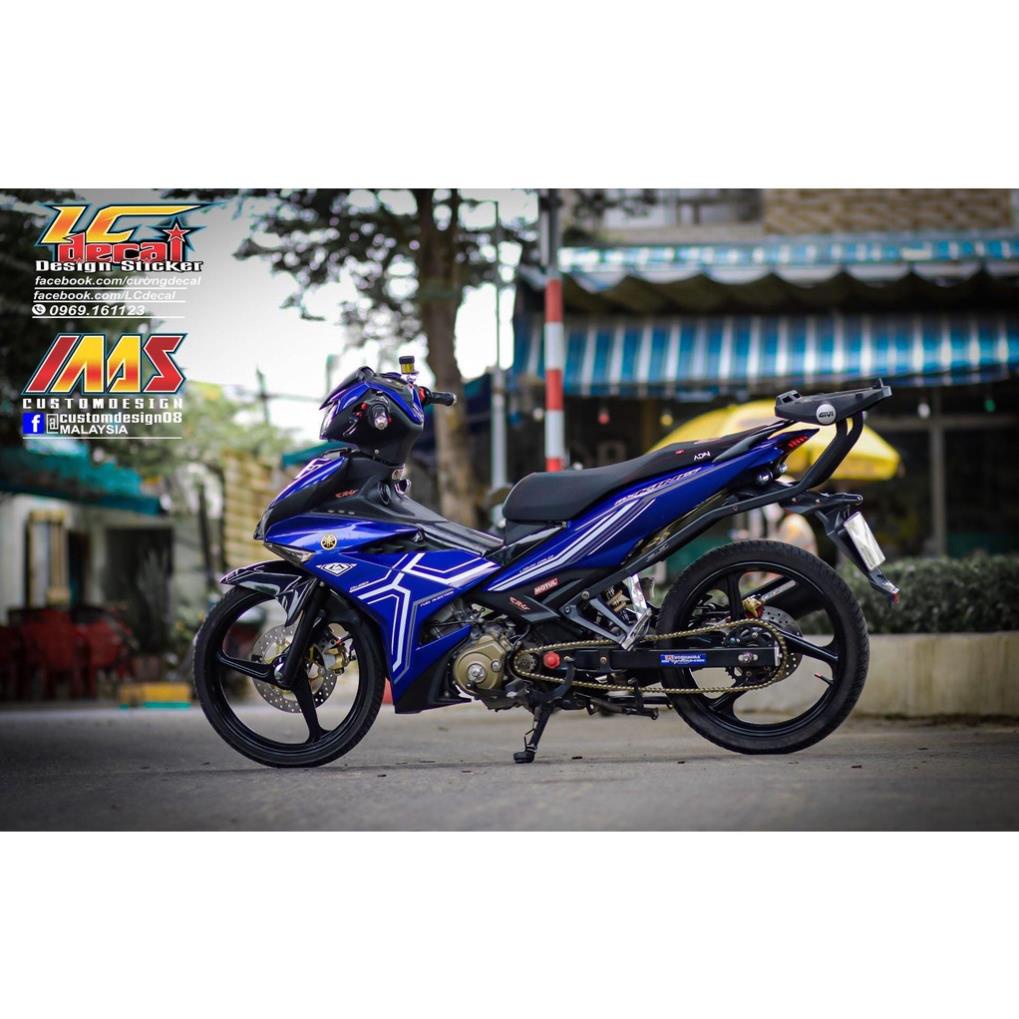 Bi Decal TEM RỜI mẫu mới trắng xanh Gp Exciter 150 - tem