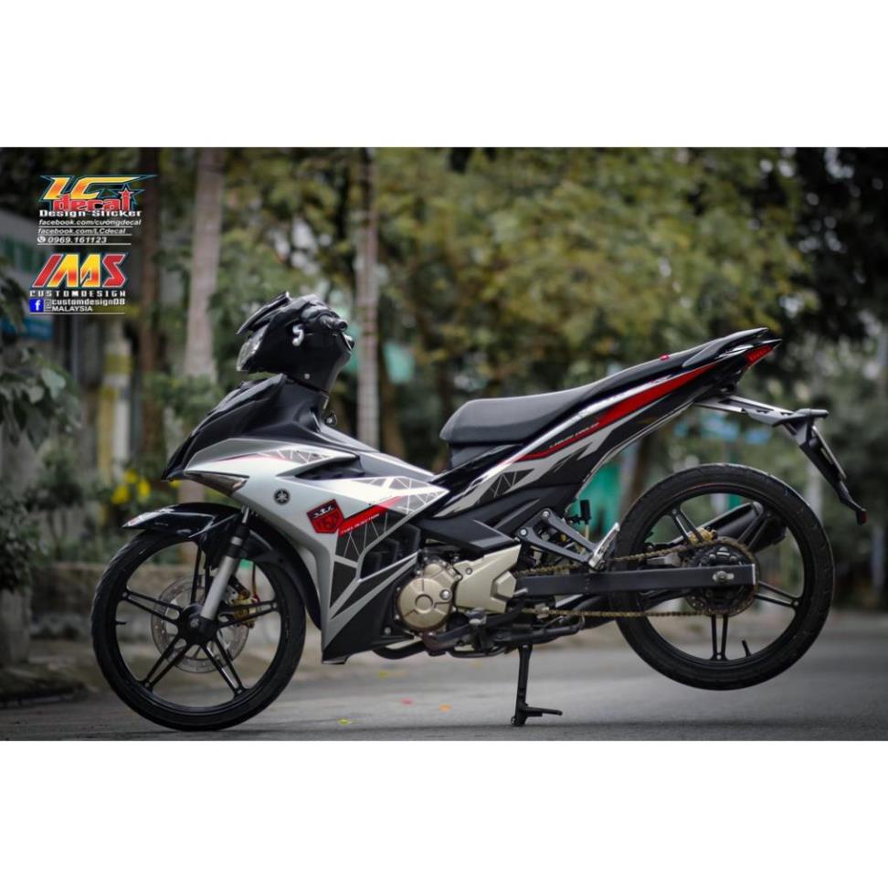 Bi Decal Tem Rời Dán Xe Exciter 150 Mẫu Y15ZR Zin 2021 Bạc Đen Đỏ