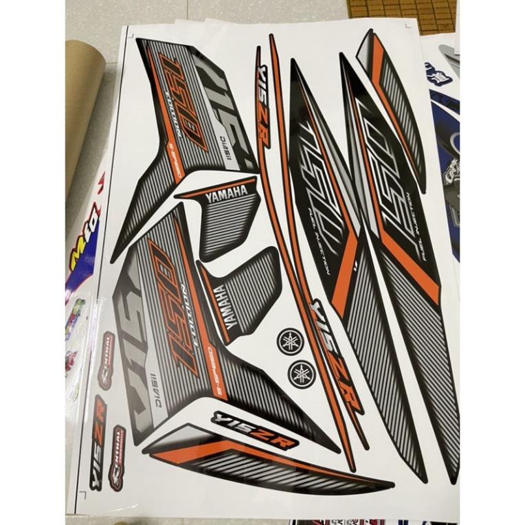 Bi Decal Tem rời Exciter 150 mẫu Y15 ZR cam đen