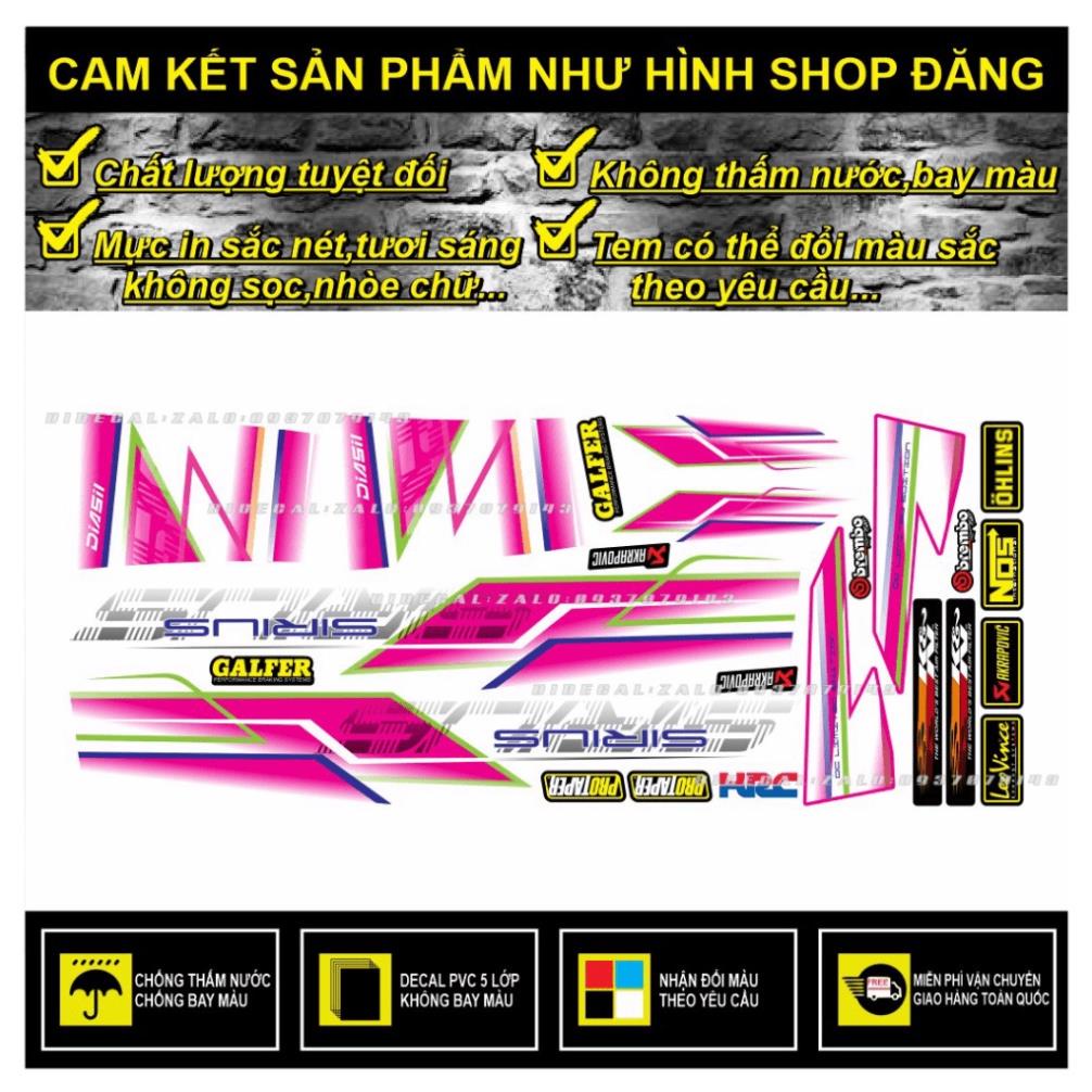 TEM RỜI SIRIUS MẪU CHỈ PHỐI TRẮNG HỒNG - BI DECAL