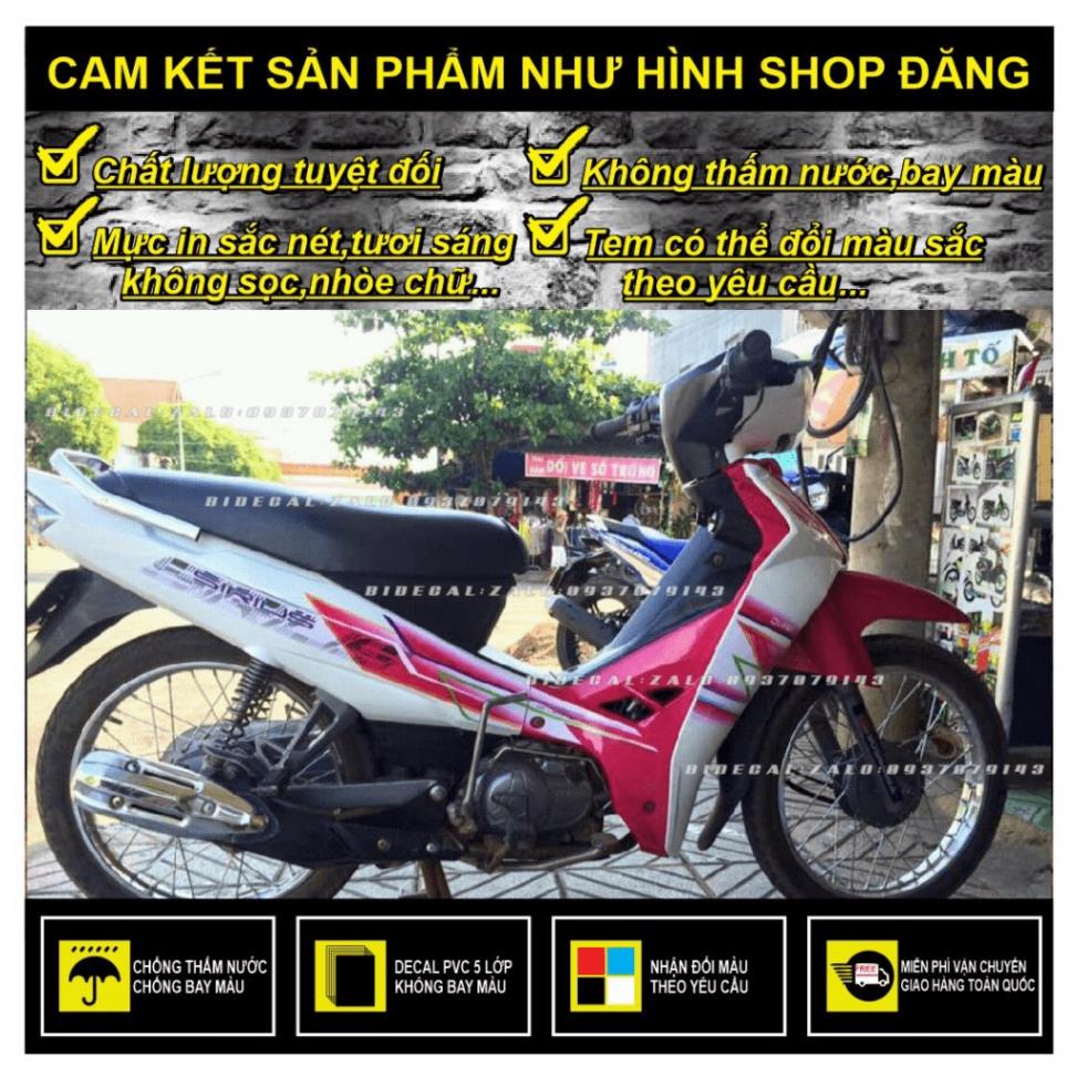 TEM RỜI SIRIUS MẪU CHỈ PHỐI TRẮNG HỒNG - BI DECAL