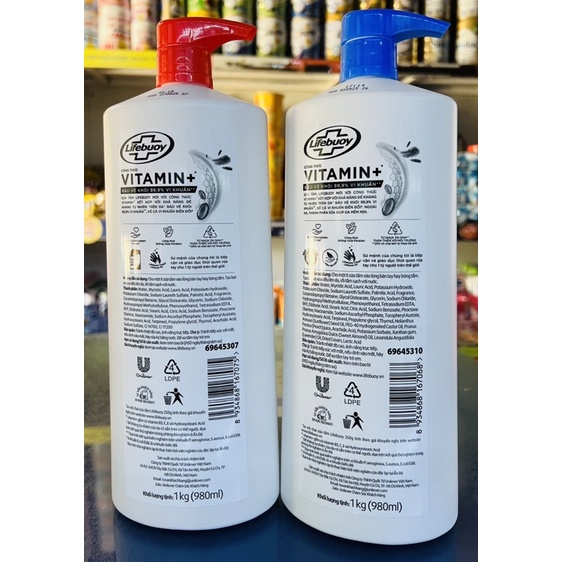 Sữa Tắm Lifebouy Đỏ Bảo Vệ Vượt Trội / Xanh Dưỡng Ẩm 1kg