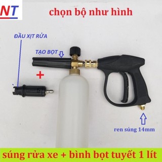 Bình phun bọt tuyết+sung xịt rửa xe cho máy rửa xe
