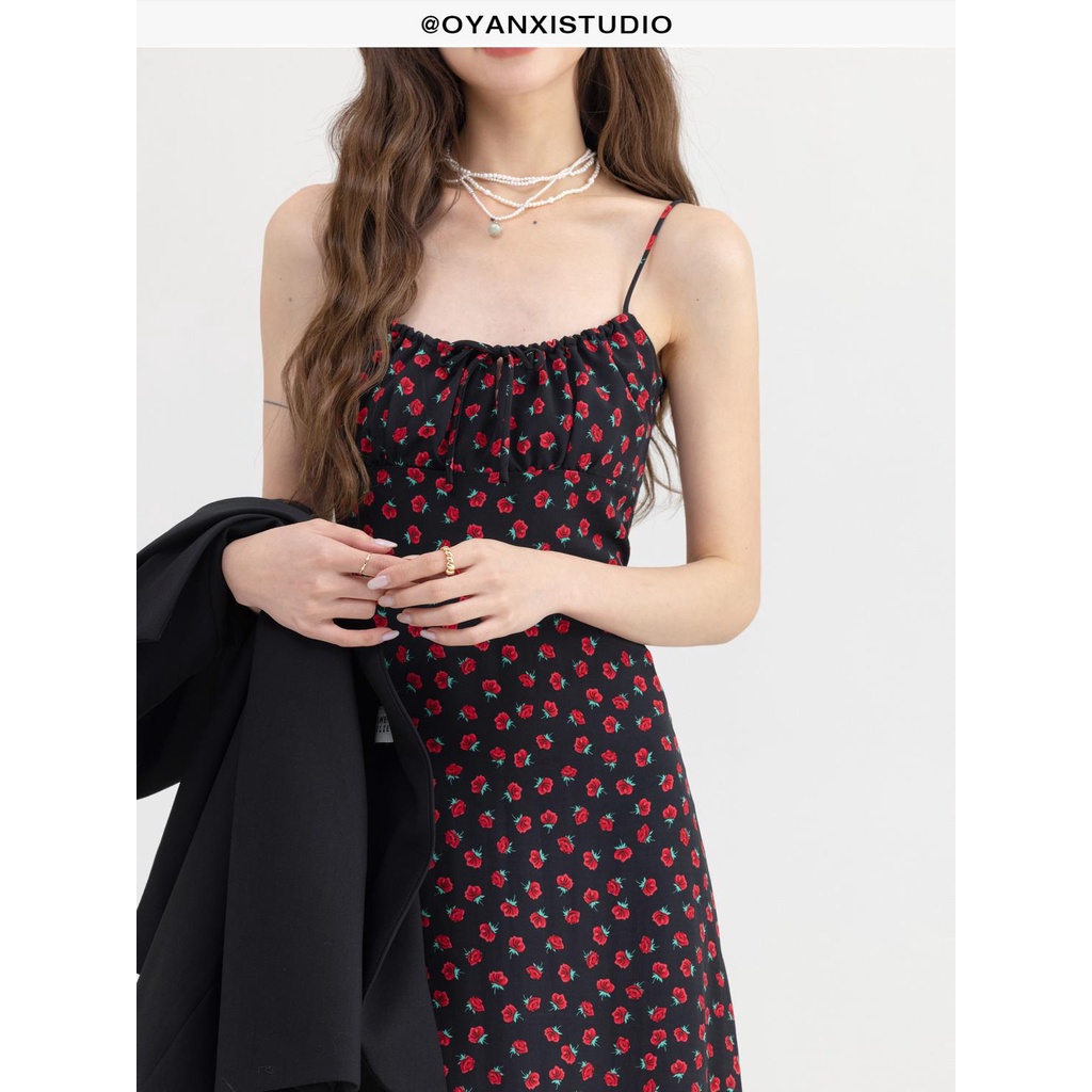 Đầm Hai Dây Họa Tiết Hoa Phong Cách Pháp Ngọt Ngào Thời Trang Năm Mới