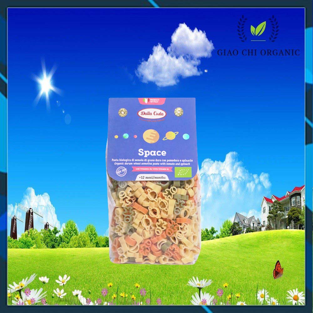 Nui rau củ hữu cơ hình Space Dalla Costa 200g (từ 12 tháng tuổi) Space Dalla Costa Organic Vegetable Noodle Soup 200g (f