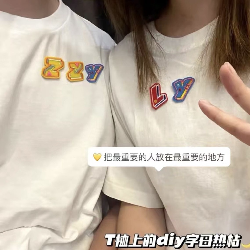 Miếng Vá 26 Chữ Cái Tự Dính Trang Trí Điện Thoại Phong Cách Cặp Đôi objec