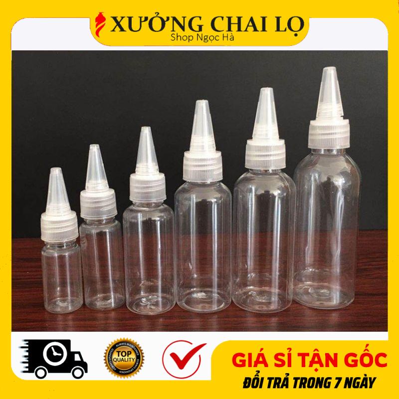 Chai Lọ Nhựa Pet Nút Nhọn Chiết Mực, Mĩ Phẩm