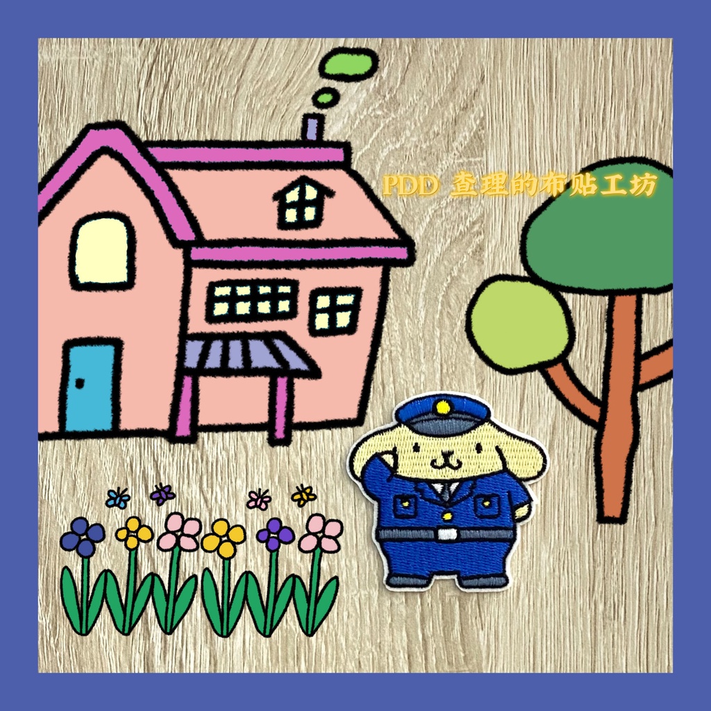 Miếng Vá Áo Khoác sweater / Khăn Choàng Thêu Hình Chú Chó Sanrio Tự Dính Không Lofo