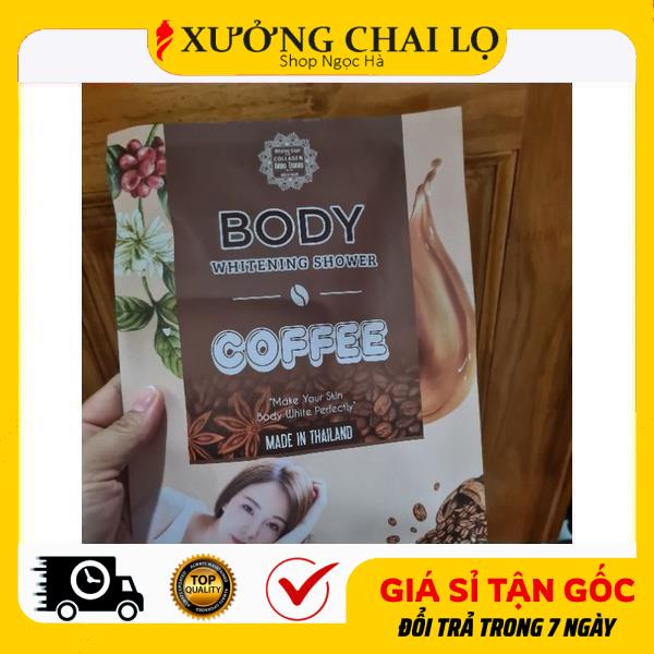 Kem và bột tắm trắng Thái Body Whitening Shower Coffee XCL, nguyên liệu trộn kem và hủ chiết
