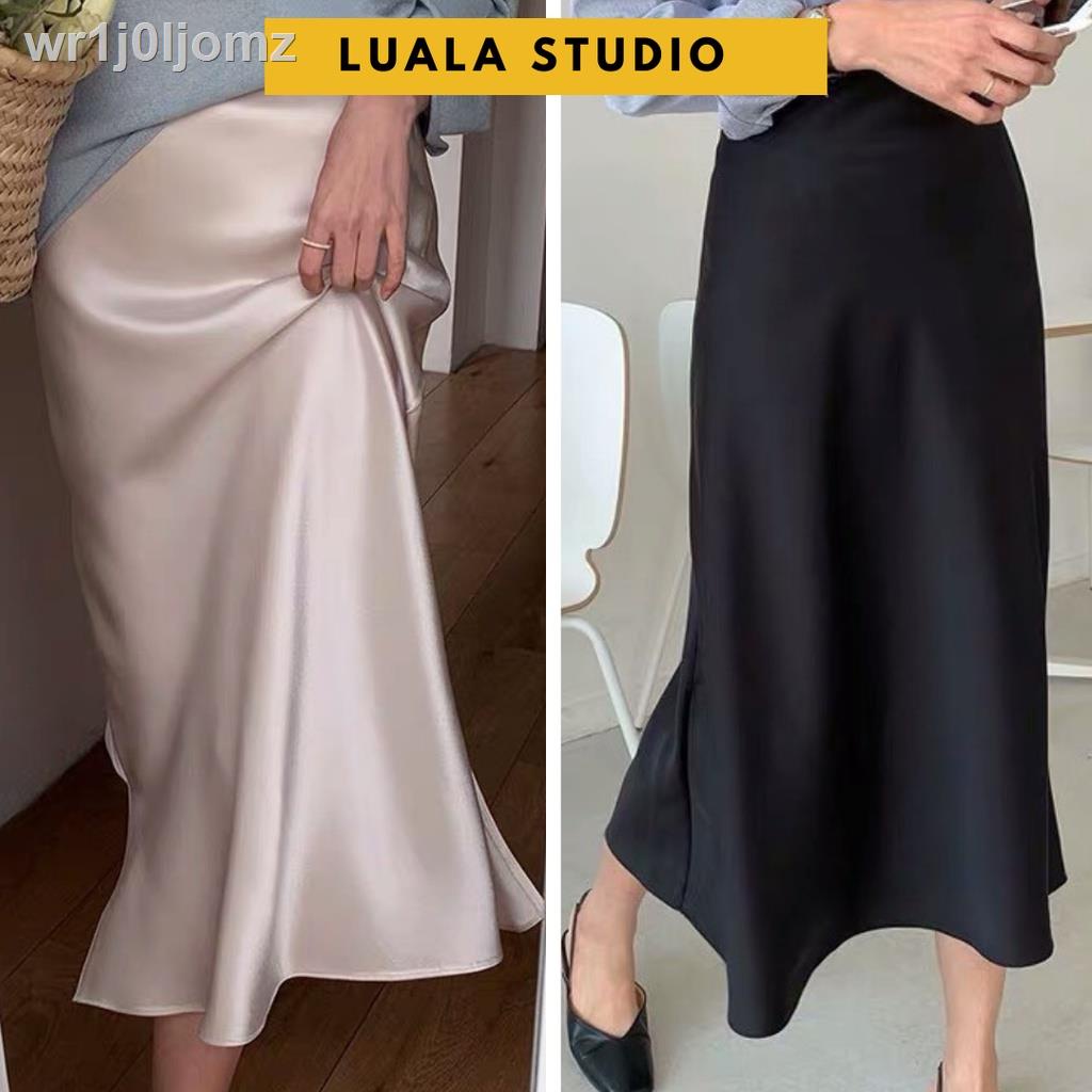 ✶Chân váy midi Luala dáng dài qua gối chất liệu lụa satin mêm mịn, kiểu đuôi cá Hàn Quốc có đủ size kèm clip th