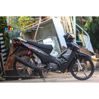 Tem rời Wave Alpha 110 - mẫu lửa xám trắng đen  2023
