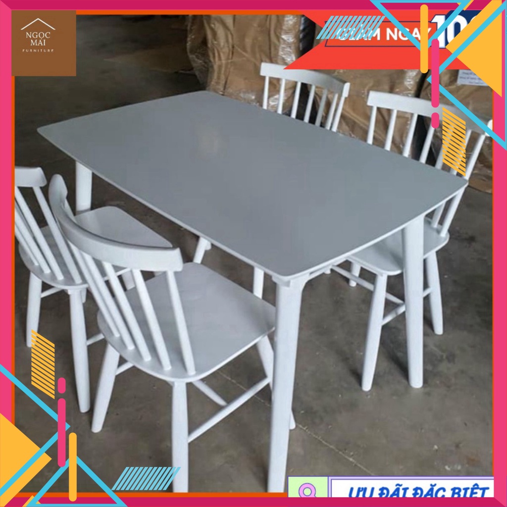 BỘ BÀN ĂN 4 GHẾ GỖ TỰ NHIÊN - HÀNG XUẤT KHẨU LOẠI 1 BẢO HÀNH CHÍNH HÃNG - Nội Thất Ngọc Mai