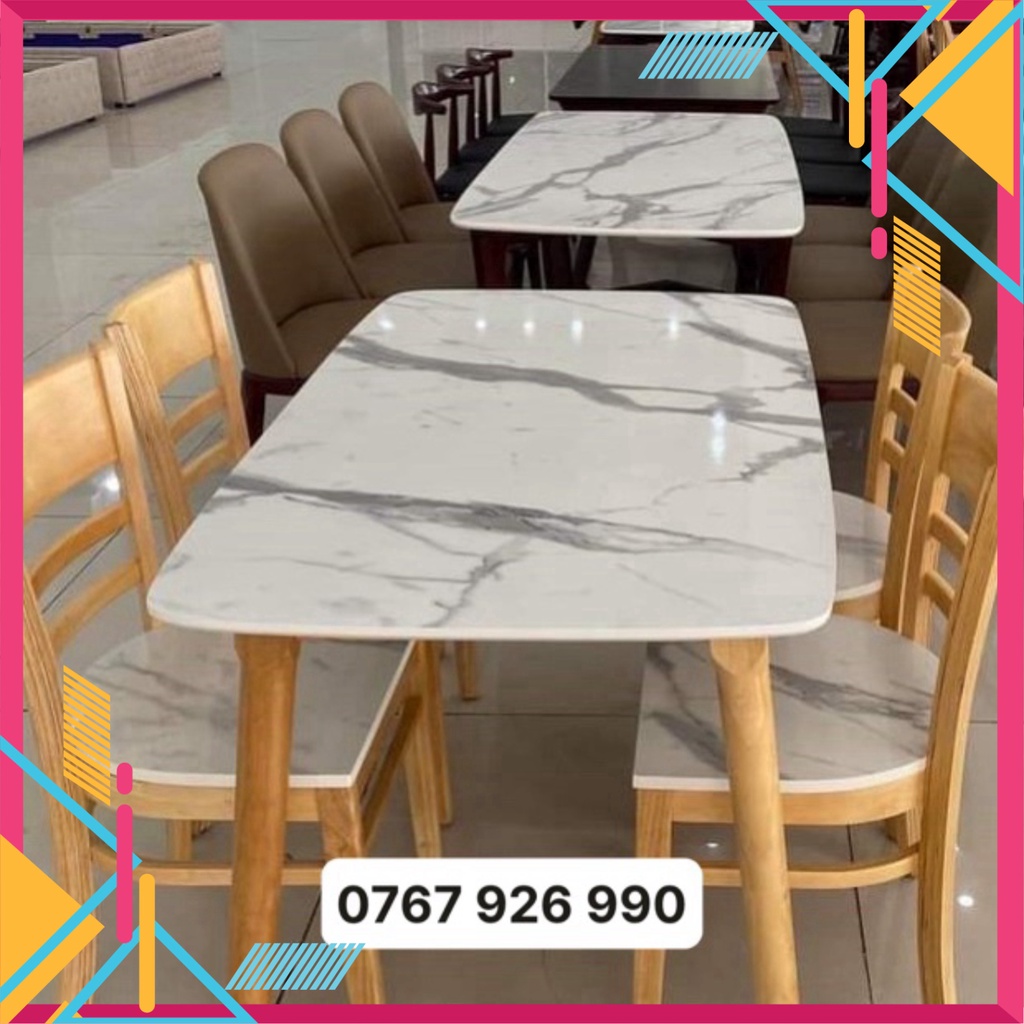 Bộ bàn ăn 4 ghế mặt giả đá siêu chắc chắn, bàn ăn cơm gia đình - Nội Thất Ngọc Mai | BigBuy360 - bigbuy360.vn