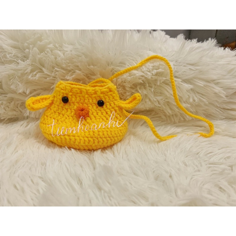 Túi đeo chéo vịt vàng cho bé bằng len handmade