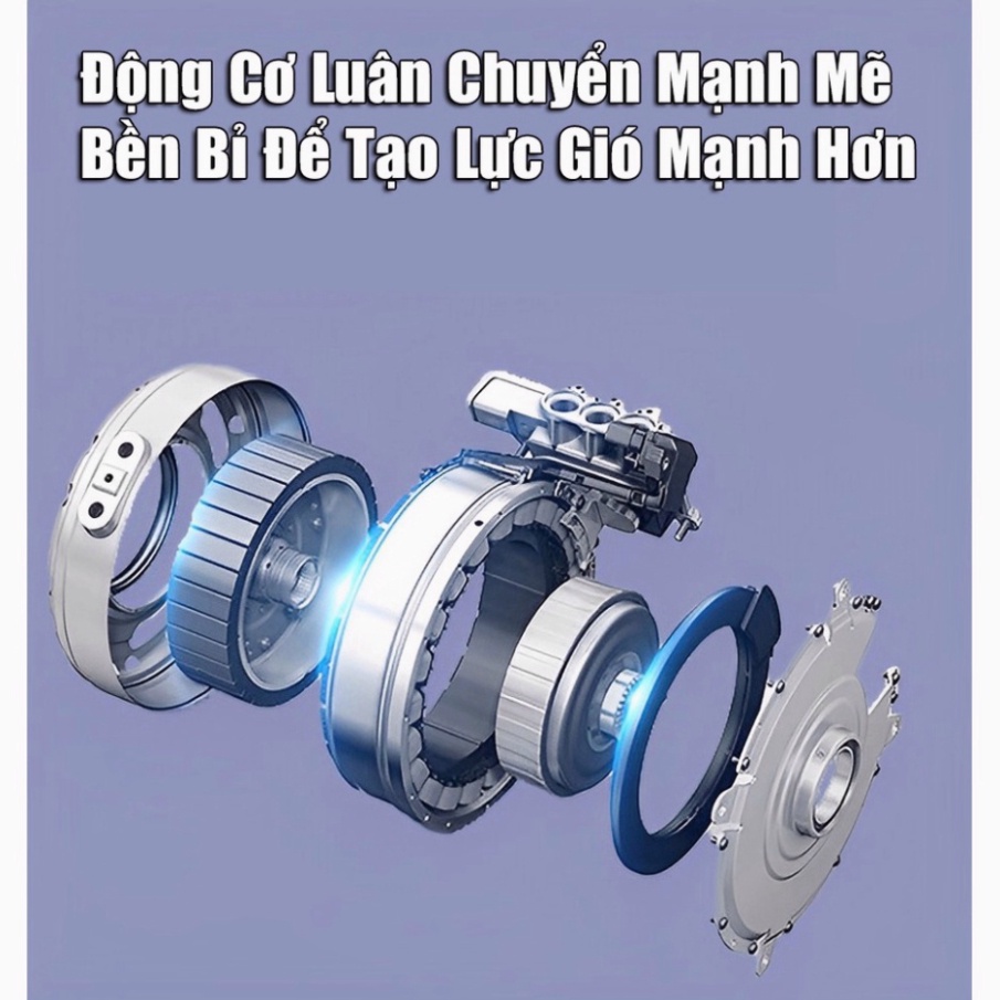 Quạt Để Bàn Tích Điện Mini 4 Cấp Độ Gió, Kèm đèn