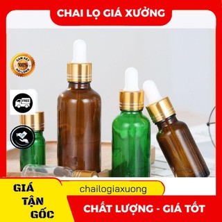 Lọ Chiết Serum ❈ GIÁ XƯỞNG ❈ [30ml] Lọ đựng tinh dầu rỗng bóp giọt Khoen Vàng chiết serum , phụ kiện du lịch