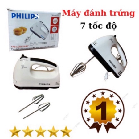 Máy đánh trứng, máy đánh trứng phi líp cầm tay mini 7 tốc độ