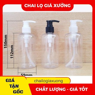 Chai Xịt Vòi Nhấn ❈ GIÁ XƯỞNG ❈ Chai nhựa pet vòi nhấn sữa tắm 250ml Lùn chiết mỹ phẩm , phụ kiện du lịch