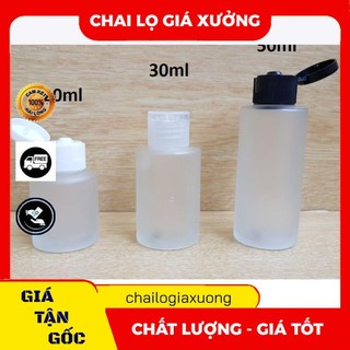 Chai thuỷ tinh mờ nắp bật ❈ giá xưởng ❈ chai thủy tinh mờ vai ngang nắp bật 20ml,30ml,50ml chiết mỹ phẩm