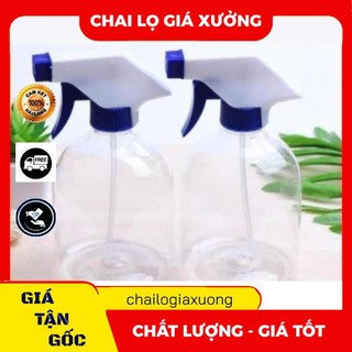 Chai Vòi Xịt Kính ❈ GIÁ XƯỞNG ❈ [500ml] Chai nhựa pet Vòi Xịt Kính 500ml Béo Lùn rỗng , phụ kiện du lịch