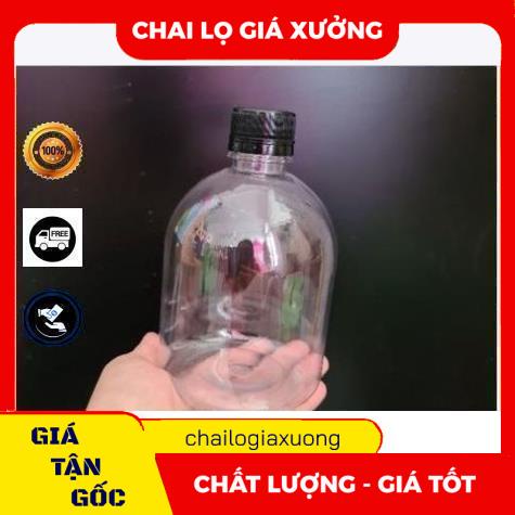 Chai nhựa đựng trà sữa, nước ép nhựa pet nắp vặn đen đựng trà sữa, mật ong, nước ép