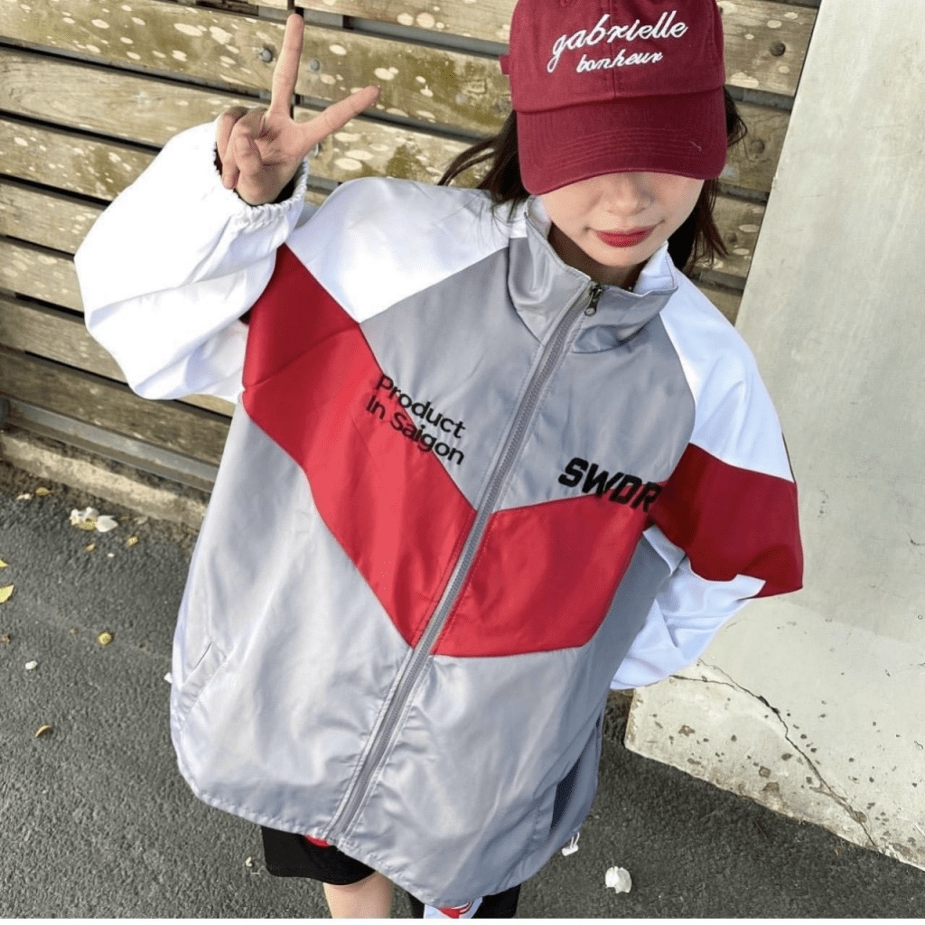 Áo Khoác Nữ Unisex Phối Ba Màu Viền V Khoá Zip  Phong Cách Hot Trend